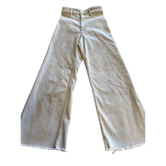 Zara Pants - Zara The Marine Straight Leg Tan Minimalist Raw Hem High Waisted Pant Size 2